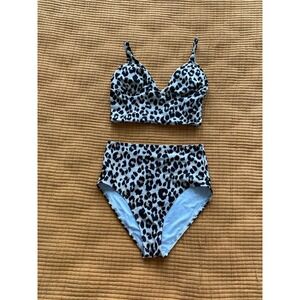 Women's Old Navy Leopard Print High Rise Bikini Set Size Small